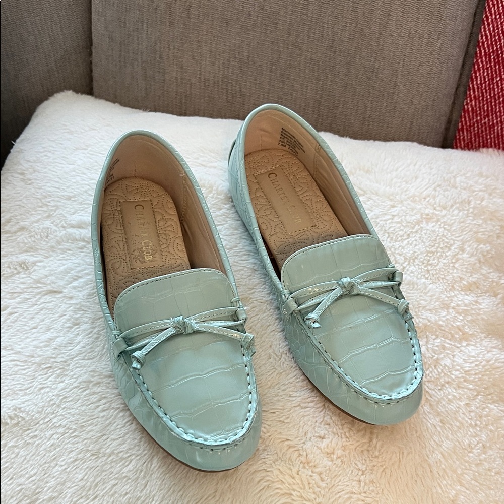 Cole Haan Aqua Embossed Loafers